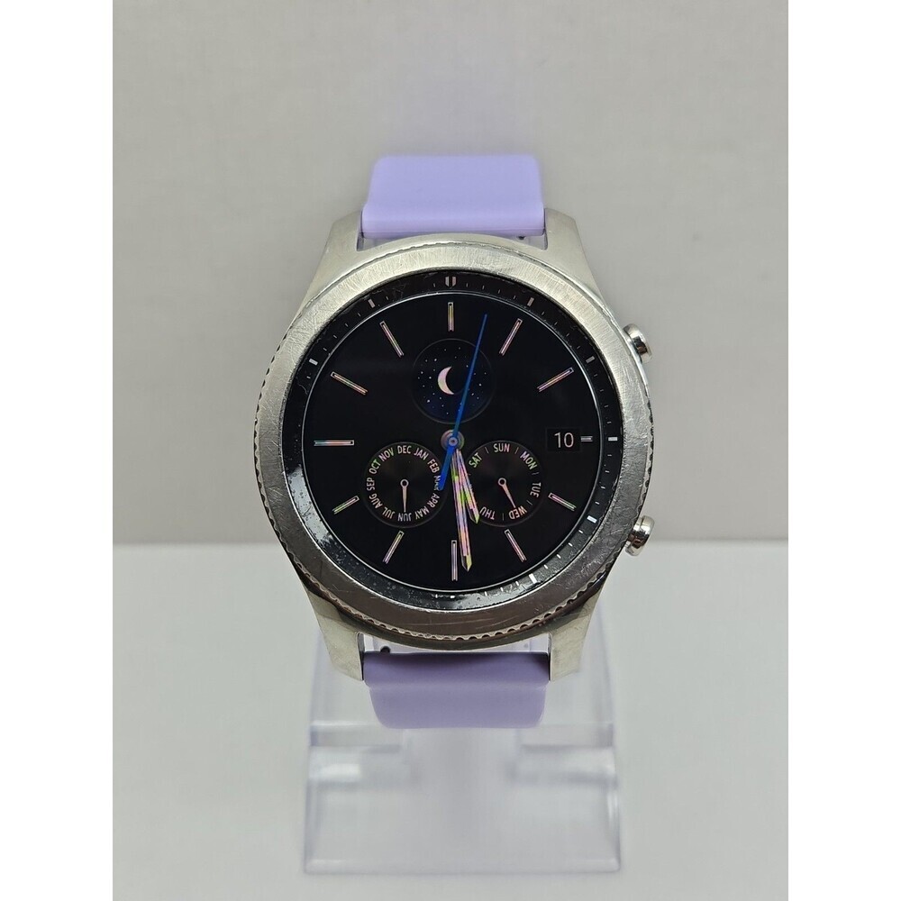 Samsung Gear S3 Classic SMR770 46mm Silver Bluetooth GPS Smartwatch Purple- Read